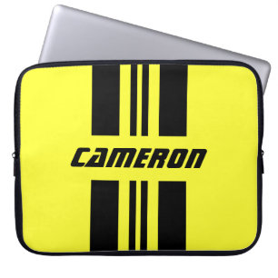 Your Name Fully Custom Colors Racing Stripes Laptop Sleeve