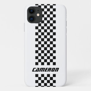 Your Name Fully Custom Colours Chequered Stripe Case-Mate iPhone Case
