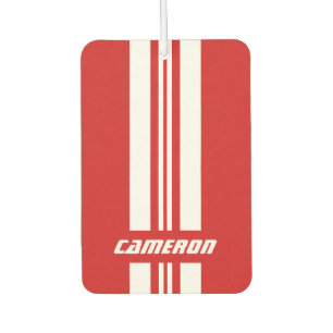Your Name Fully Custom Colours Racing Stripes 1 Car Air Freshener