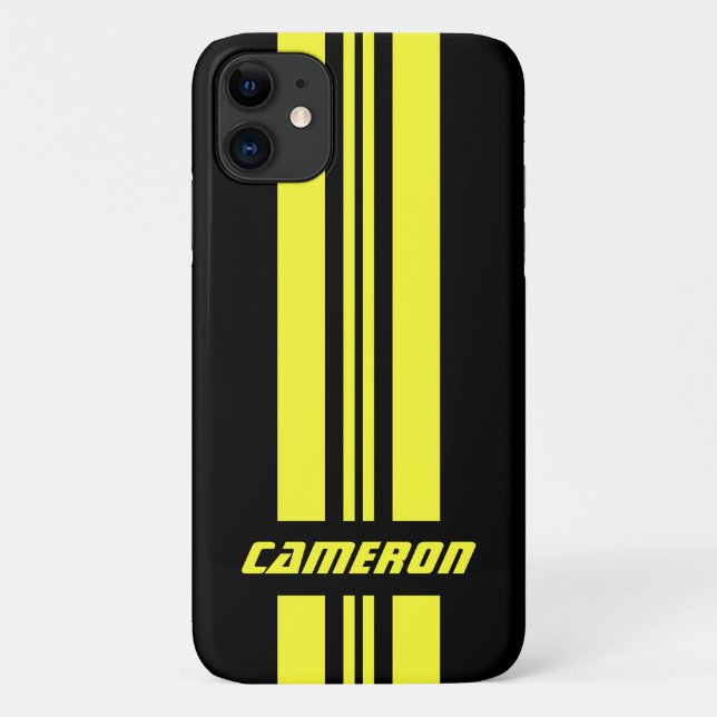 Your Name Fully Custom Colours Racing Stripes 1 Case-Mate iPhone Case (Back)