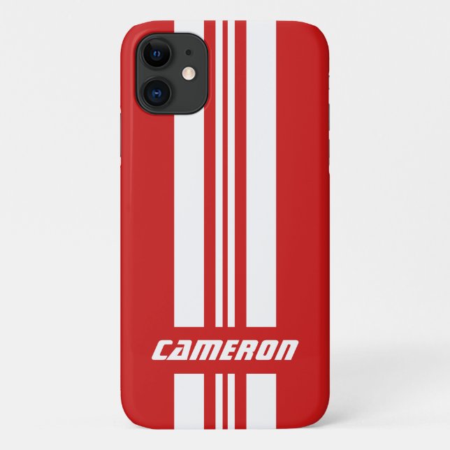 Your Name Fully Custom Colours Racing Stripes 1 Case-Mate iPhone Case (Back)