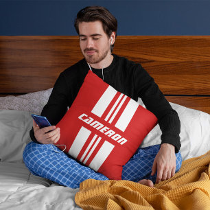 Your Name Fully Custom Colours Racing Stripes 1 Cushion