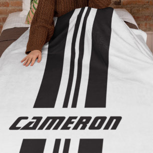 Your Name Fully Custom Colours Racing Stripes 1 Fleece Blanket