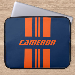 Your Name Fully Custom Colours Racing Stripes Laptop Sleeve