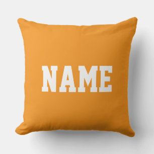 YOUR NAME Fun Athletic Text On Deep Hunter Green Cushion