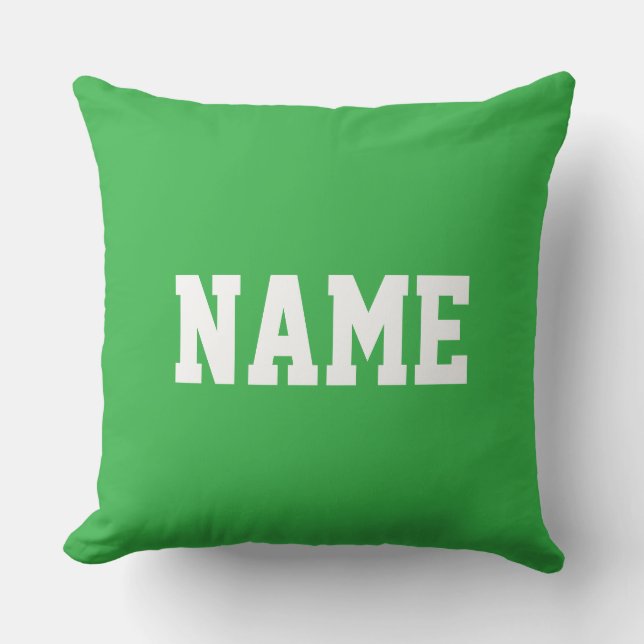 YOUR NAME Fun Athletic Text On Game Day Green Cushion (Front)