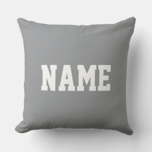 YOUR NAME Fun Athletic Text On Modern Light Gray Cushion