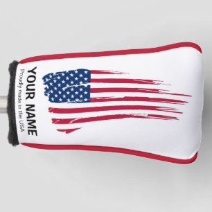 YOUR NAME Golf Head Cover FLAG Personalise