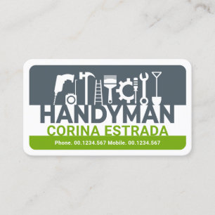 Your Name Handyman Tools Signage Business Card