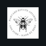 Your Name Here Custom Apiaries Thin Bee Stamp<br><div class="desc">Customise this stamp with your own beekeeping business name and description of your honey,  beeswax candles or other bee related products. Stamp your own tags,  labels,  wrapping paper or display boxes. Complete with vintage honeybee illustration.</div>