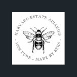 Your Name Here Custom Apiaries Thin Bee Stamp<br><div class="desc">Customise this stamp with your own beekeeping business name and description of your honey,  beeswax candles or other bee related products. Stamp your own tags,  labels,  wrapping paper or display boxes. Complete with vintage honeybee illustration.</div>
