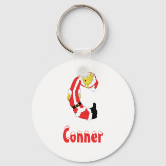 Your Name Here! Custom Letter C Teddy Bear Santas Key Ring