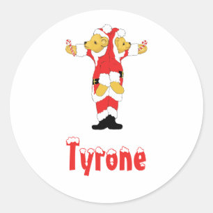 Your Name Here! Custom Letter T Teddy Bear Santas Classic Round Sticker