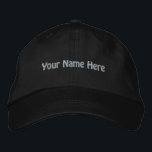 Your Name Here Custom Lovely Black Colour Embroidered Hat<br><div class="desc">Type your Name Text or Word Hats,  Black Colour Hats

It is Cool and Handsome Embroidered Cap

Elegant Embroidered</div>
