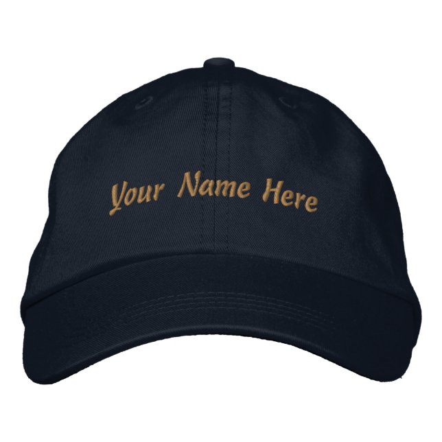 Your name Here Custom Personalised Hat Navy Cap (Front)