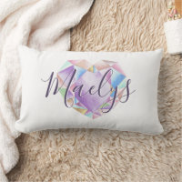 Your Name Here Cute Pastel Rainbow Heart Diamond