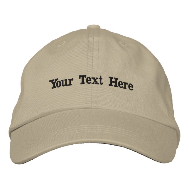 Your Name Here Printed Khaki Colour Causal Outfit Embroidered Hat (Front)