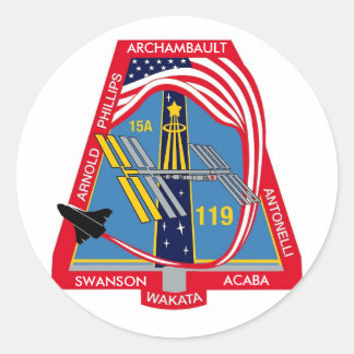 YOUR_NAME_HERE STS-119 Logo Classic Round Sticker