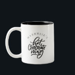 Your Name Hot Chocolate Mug<br><div class="desc">Not a coffee drinker? Or is hot chocolate is your preference and it needs a dedicated mug? Maybe it’s the perfect gift for chocolate-loving kiddo. Whatever the reason, you’ll love having this personalised hot chocolate mug! Front of mug has a space for the name above the hand lettered wording “hot...</div>