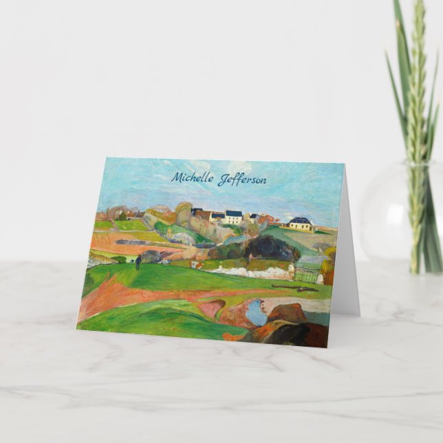 Your Name Impressionist Pastoral Painting Gauguin Card (Front)