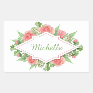 Your Name in a Flower Frame stickers