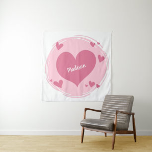 Your Name in a Heart custom tapestry