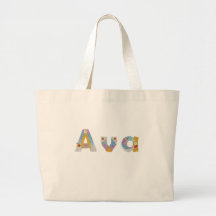 Your name in artsy floral letters / Ava Tote Bag
