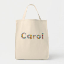 Your name in artsy floral letters / Carol Tote Ba