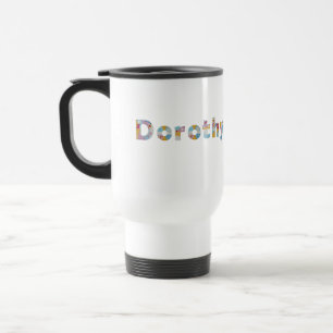 Your name in artsy floral letters / Dorothy Travel Mug