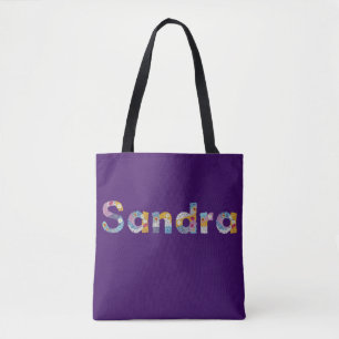 Your name in artsy floral letters / Sandra Tote Ba Bag