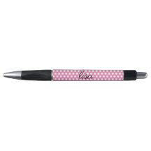your name in pink and white dots trendy pattern