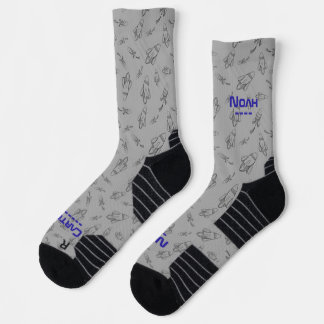 Your name in space with rockets socks