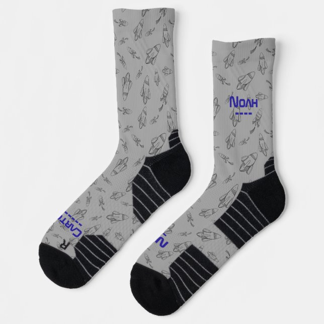 Your name in space with rockets socks (Left)