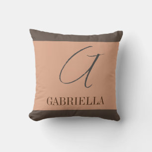 Your Name Initial Monogram Pastel Colors Cushion