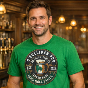 Your Name Irish Pub Custom Saint Patrick's Day T-Shirt