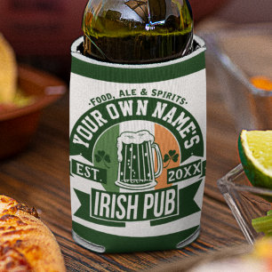 YOUR NAME Irish Pub   Funny St Patrick's Day Party Can Cooler