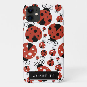 Your Name - Ladybugs, Ladybirds - Red Black Case-Mate iPhone Case