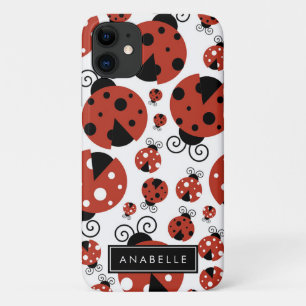 Your Name - Ladybugs, Ladybirds - Red Black Case-Mate iPhone Case