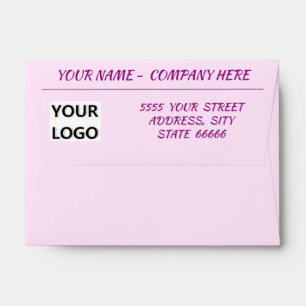 Your Name Logo Address Envelope - Custom Colours