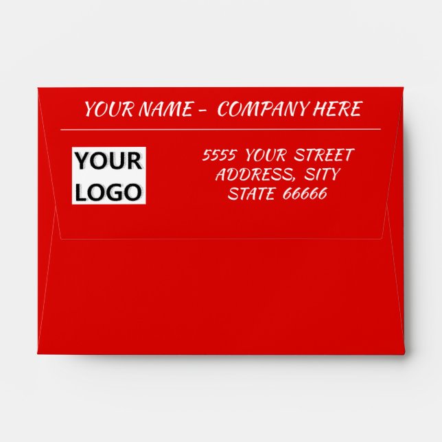 Your Name Logo Address Font and Colours Envelope (Back (Top Flap))