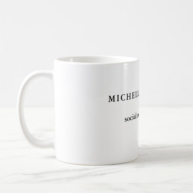 Your Name Minimalist Professional Social Media Coffee Mug (Left)