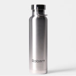 Your Name Modern Masculine Silver Water Bottle<br><div class="desc">Personalise this modern,  masculine water bottle with your name in a sleek,  bold font.</div>