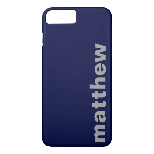 Your Name Modern Navy Case-Mate iPhone Case (Back)