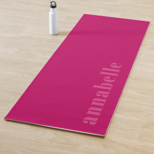 Your Name Modern Trendy Hot Pink Simple Yoga Mat