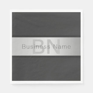 Your Name & Monogram Greys & Faux Silver Look Napkin