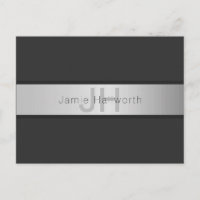 Your Name & Monogram | Greys & Faux Silver Look