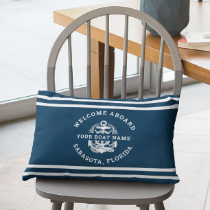 Your Name of Boat Ancient Anchor Lumbar Cushion