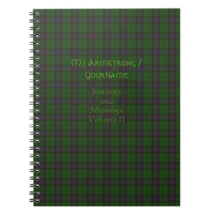 Your name on Armstrong Clan tartan Notebook