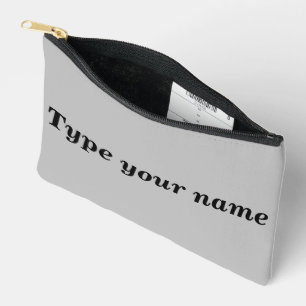 Your Name on Gray Pouch