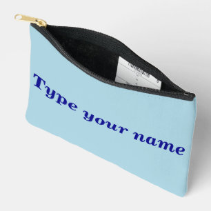 Your Name on Light Blue Pouch